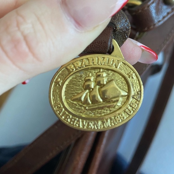 Brahmin Vintage Genuine Leather Woven Wicker Purse - Picture 4 of 9